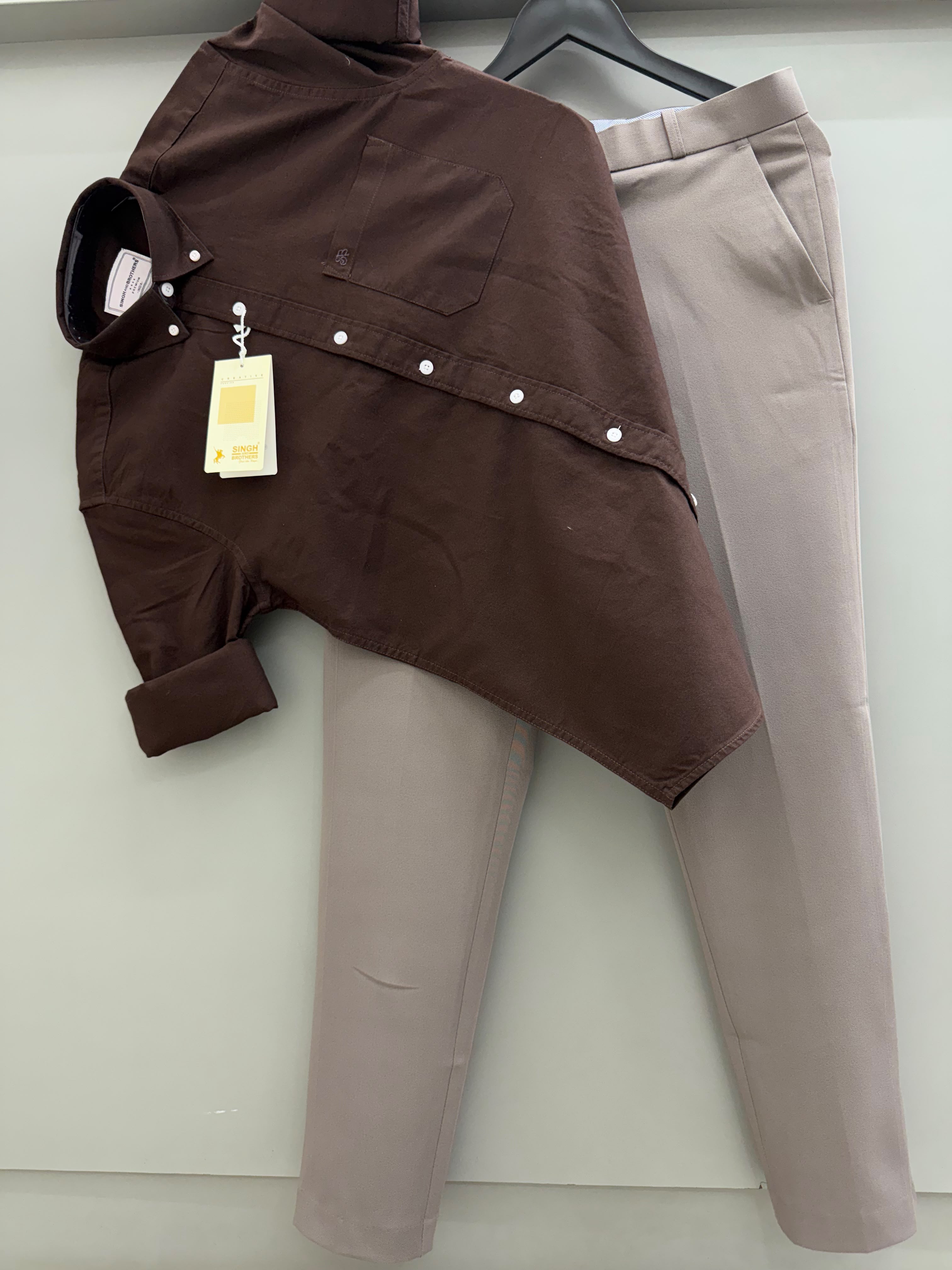 Cotton oxford shirt with formal pant