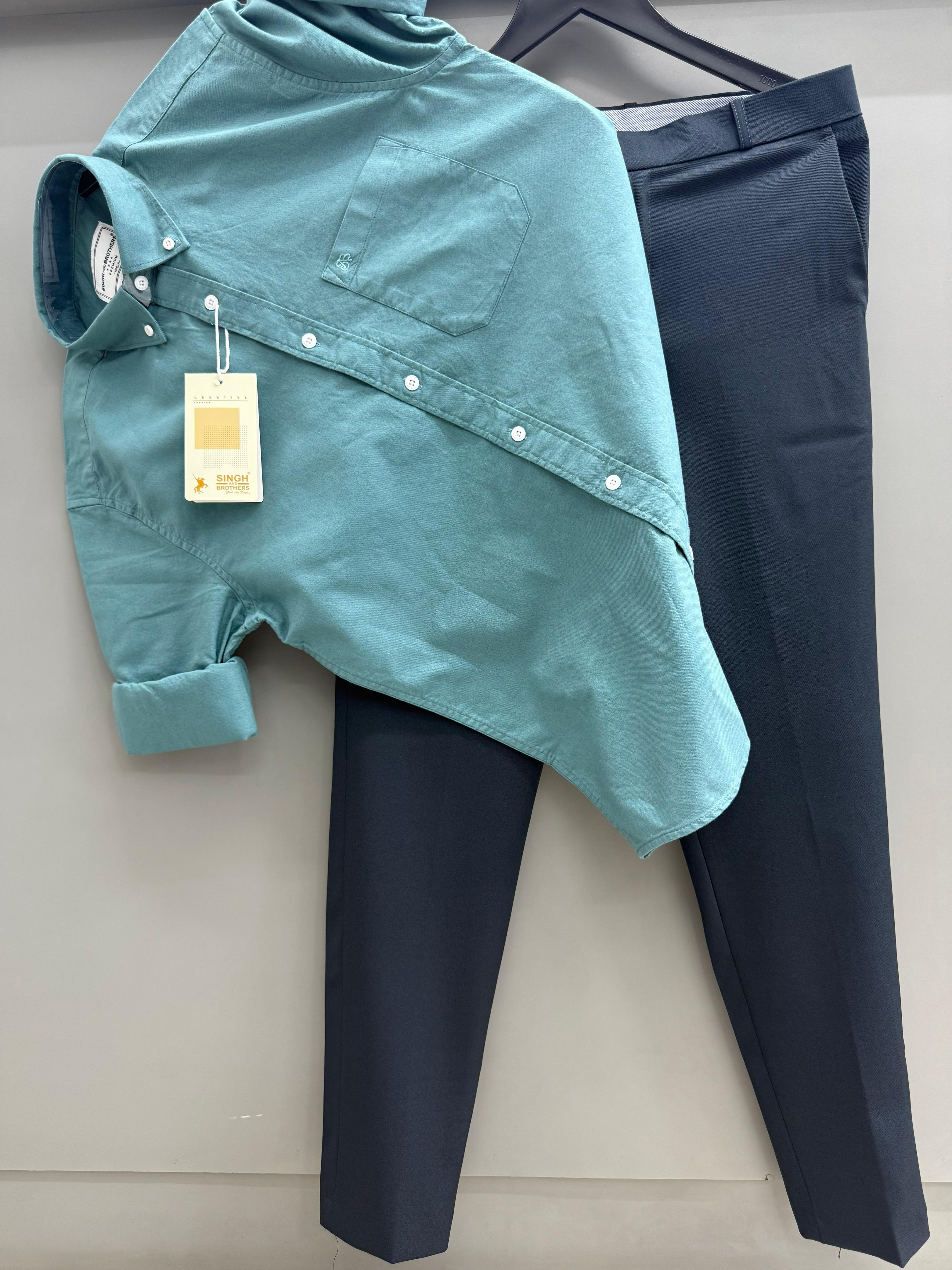 Cotton oxford shirt with formal pant