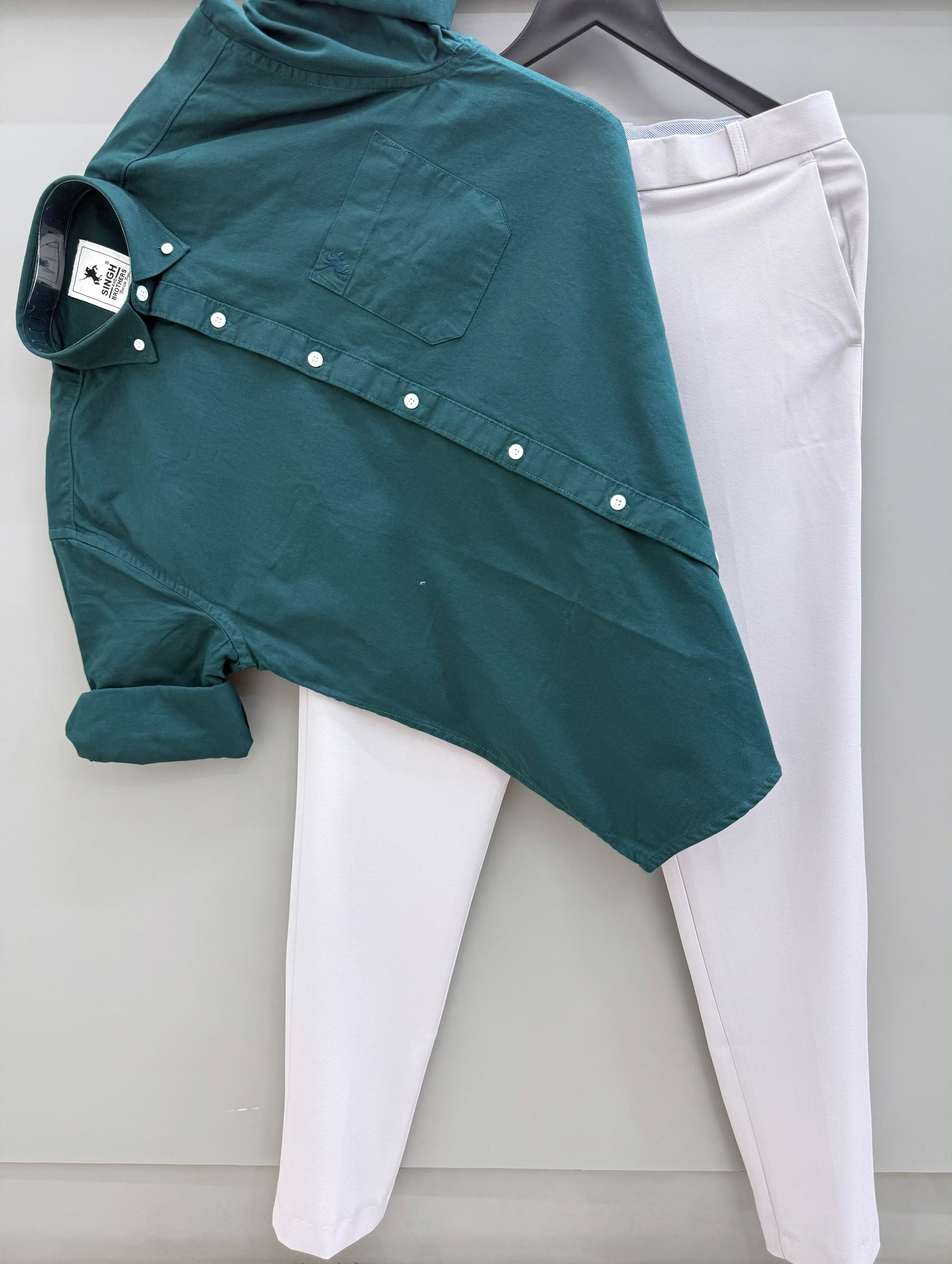 Cotton oxford shirt with formal pant