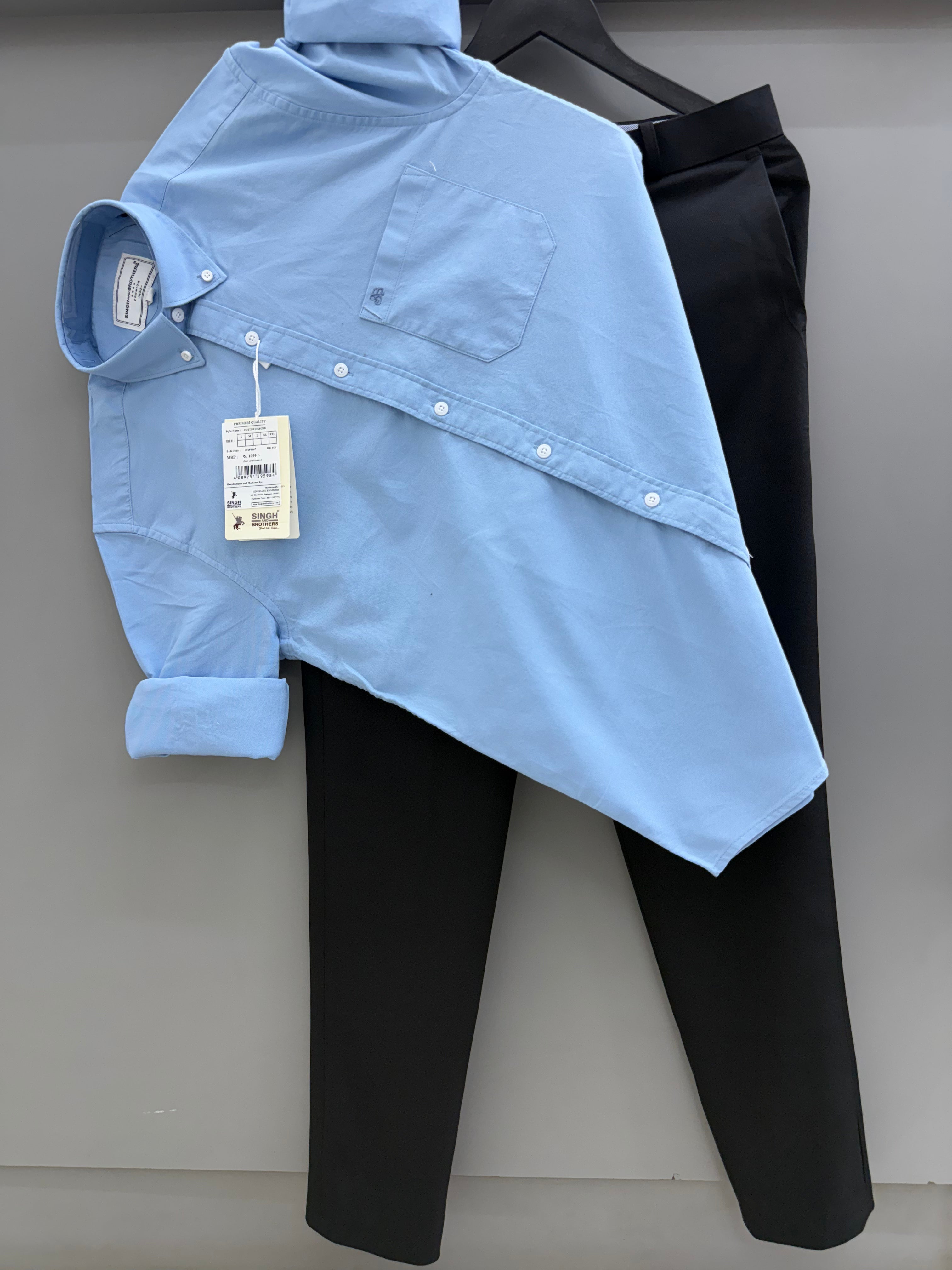 Cotton oxford shirt with formal pant