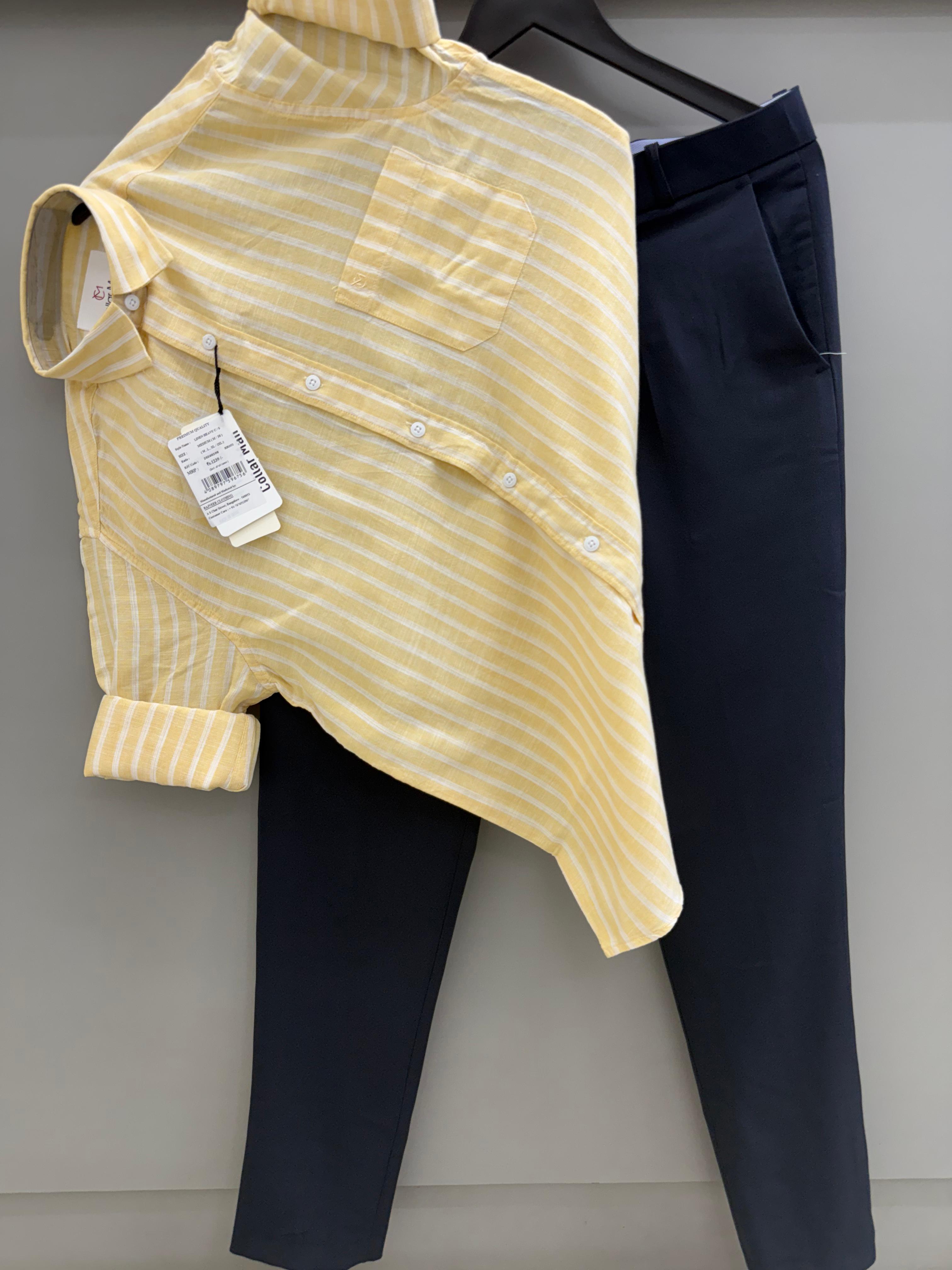 Linen strip shirt with pant