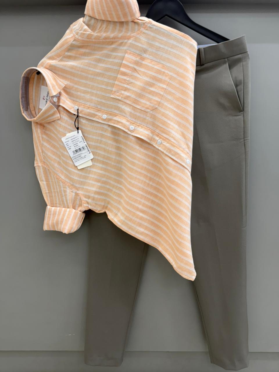 Linen strip shirt with pant