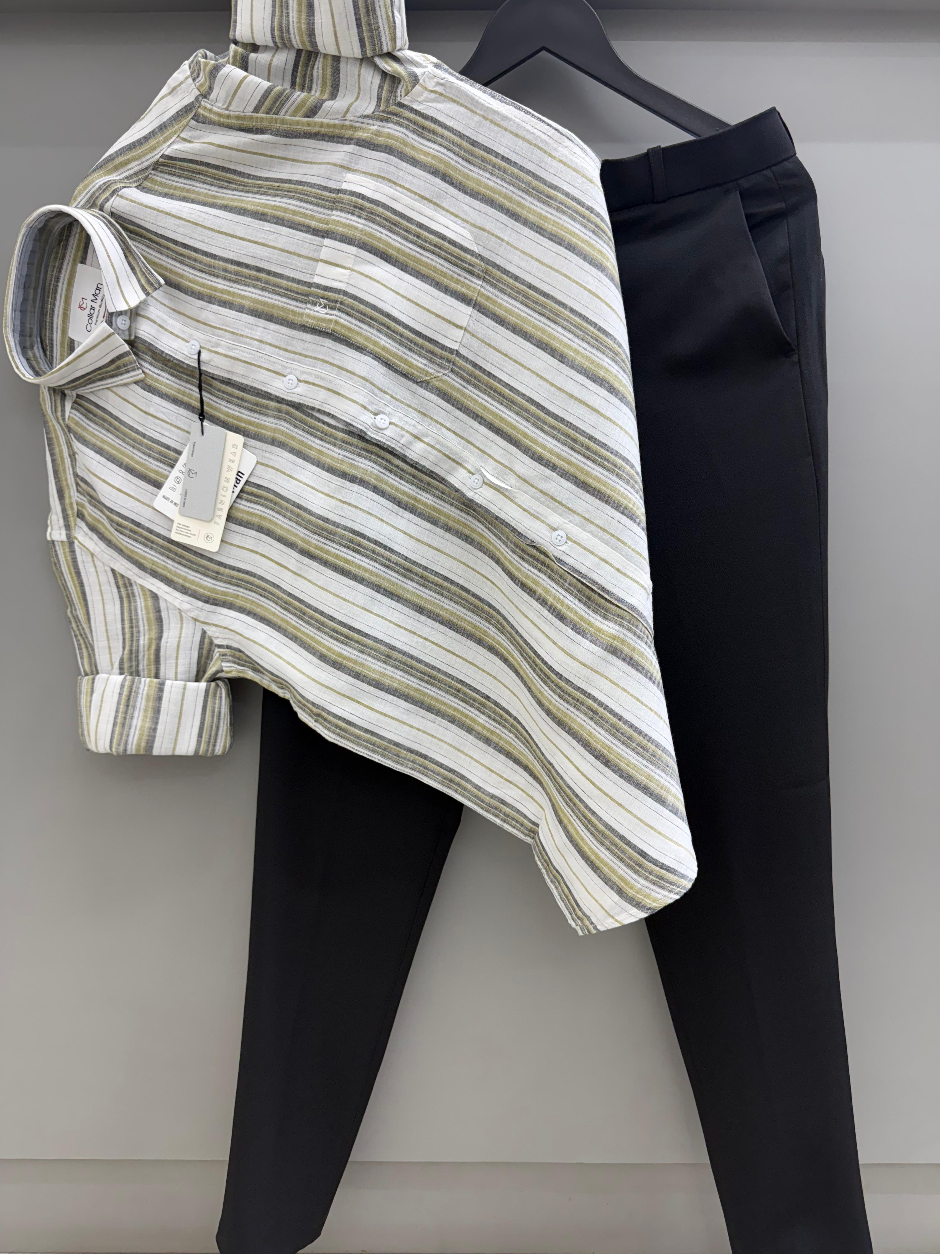 Linen checks shirt with pant