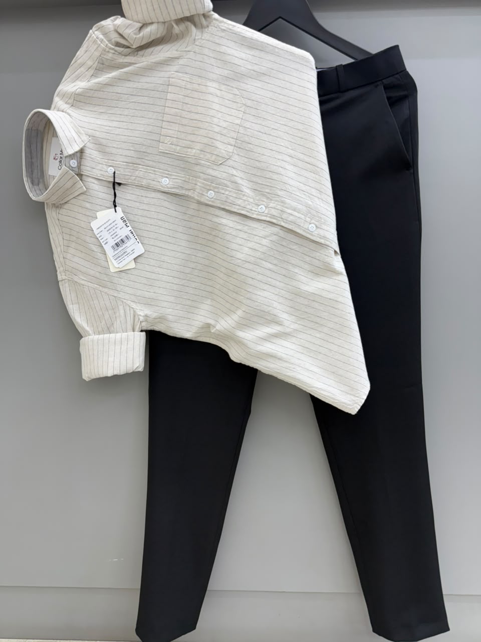 Linen strip shirt with pant