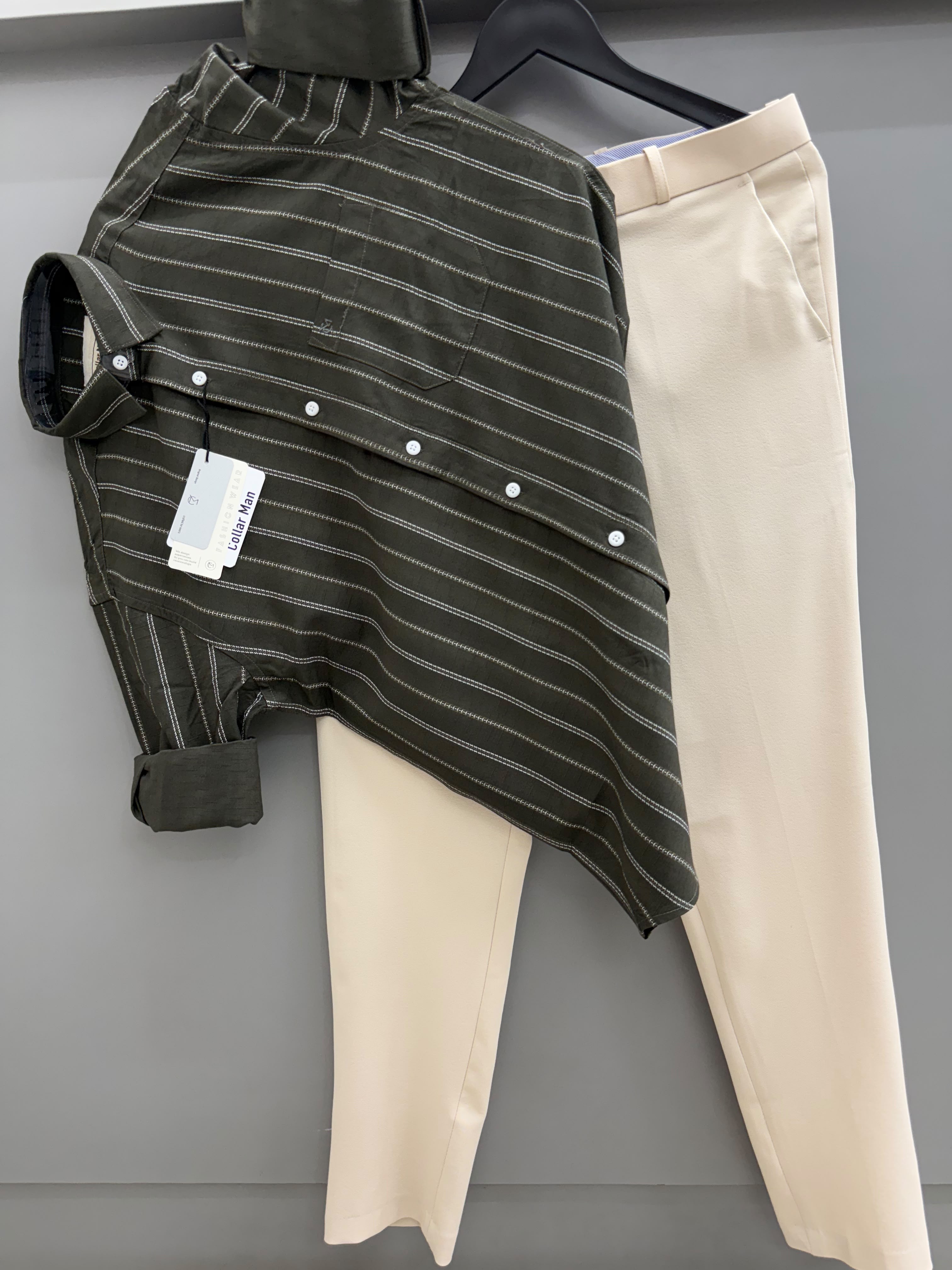 Strip shirt with pant