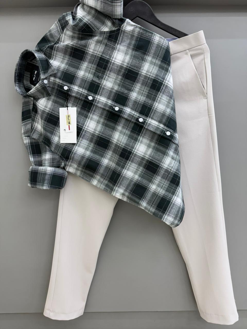 Linen checks shirt with pant