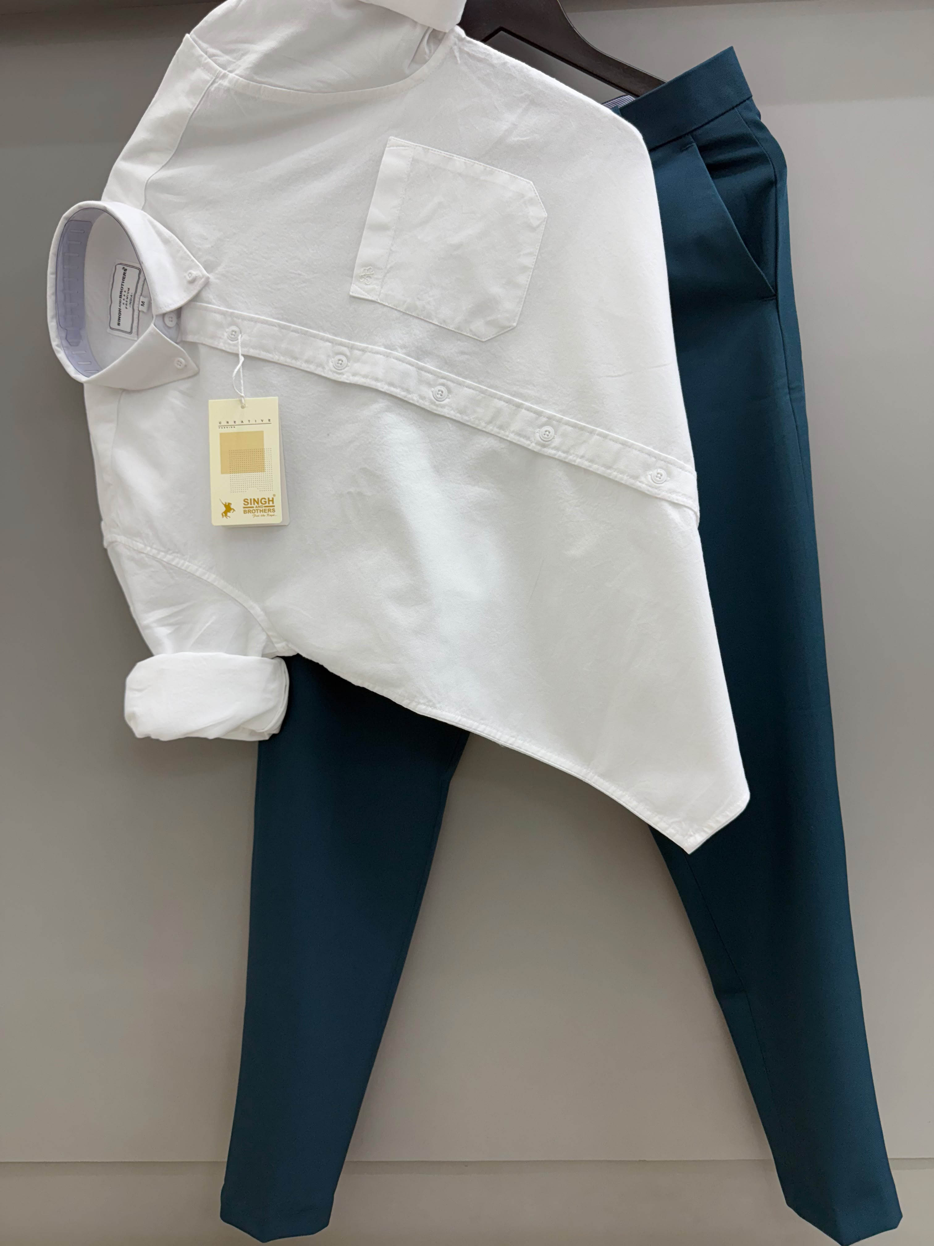 Cotton oxford shirt with formal pant