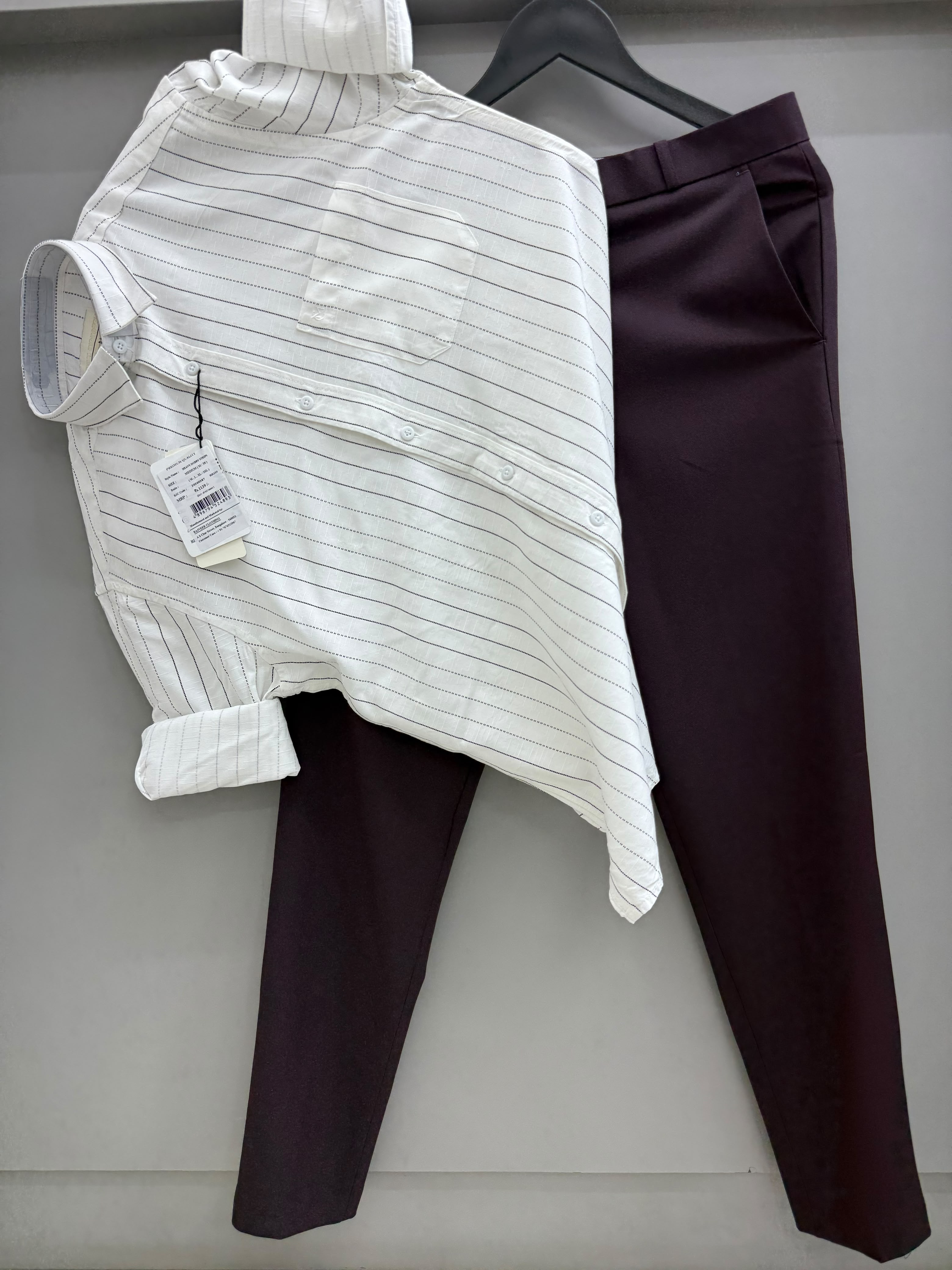 Strip shirt with pant