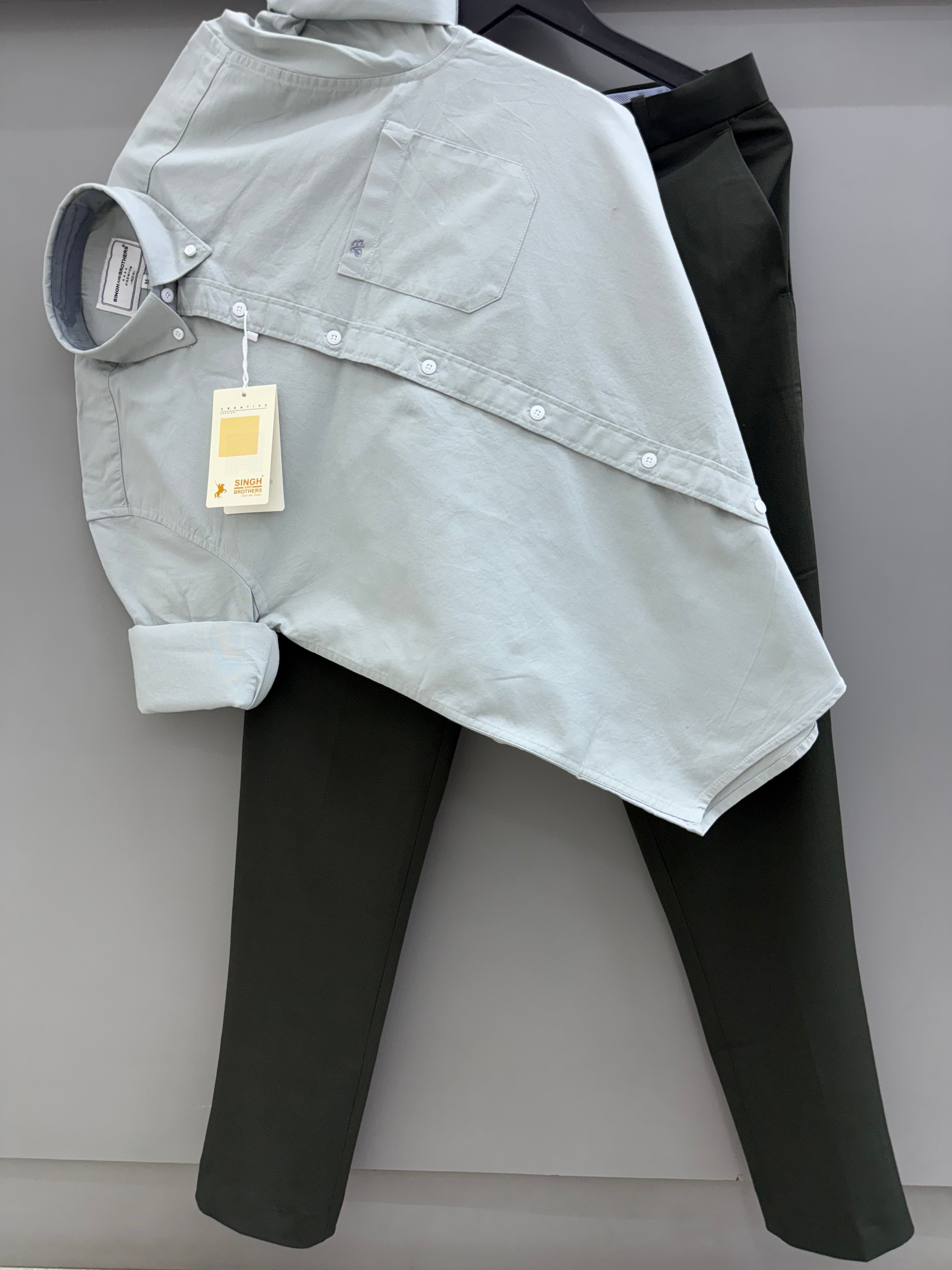 Cotton oxford shirt with formal pant