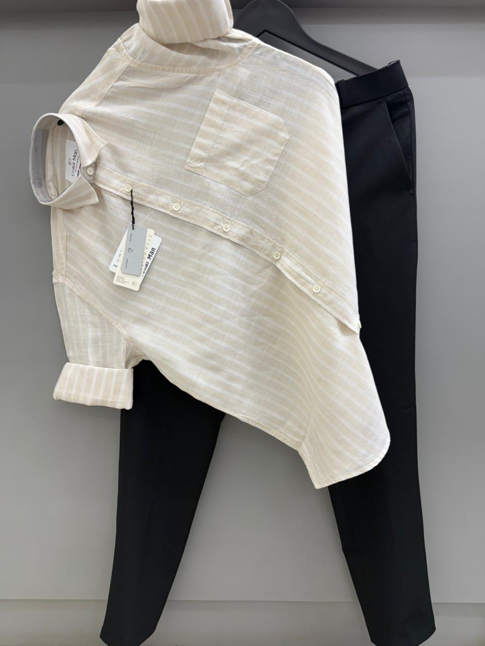Linen strip shirt with pant