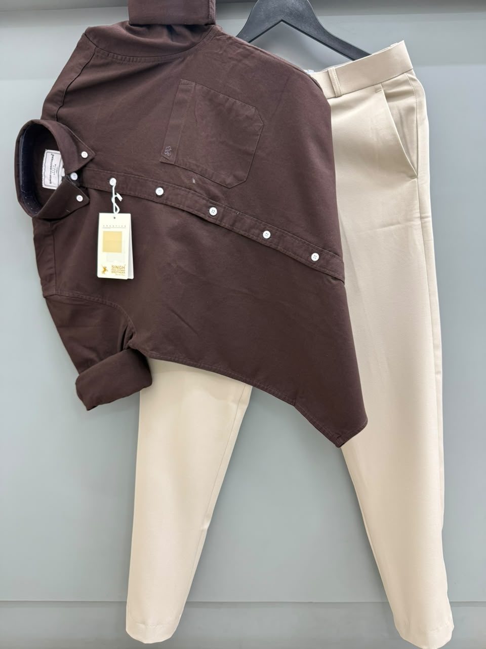 Cotton oxford shirt with formal pant
