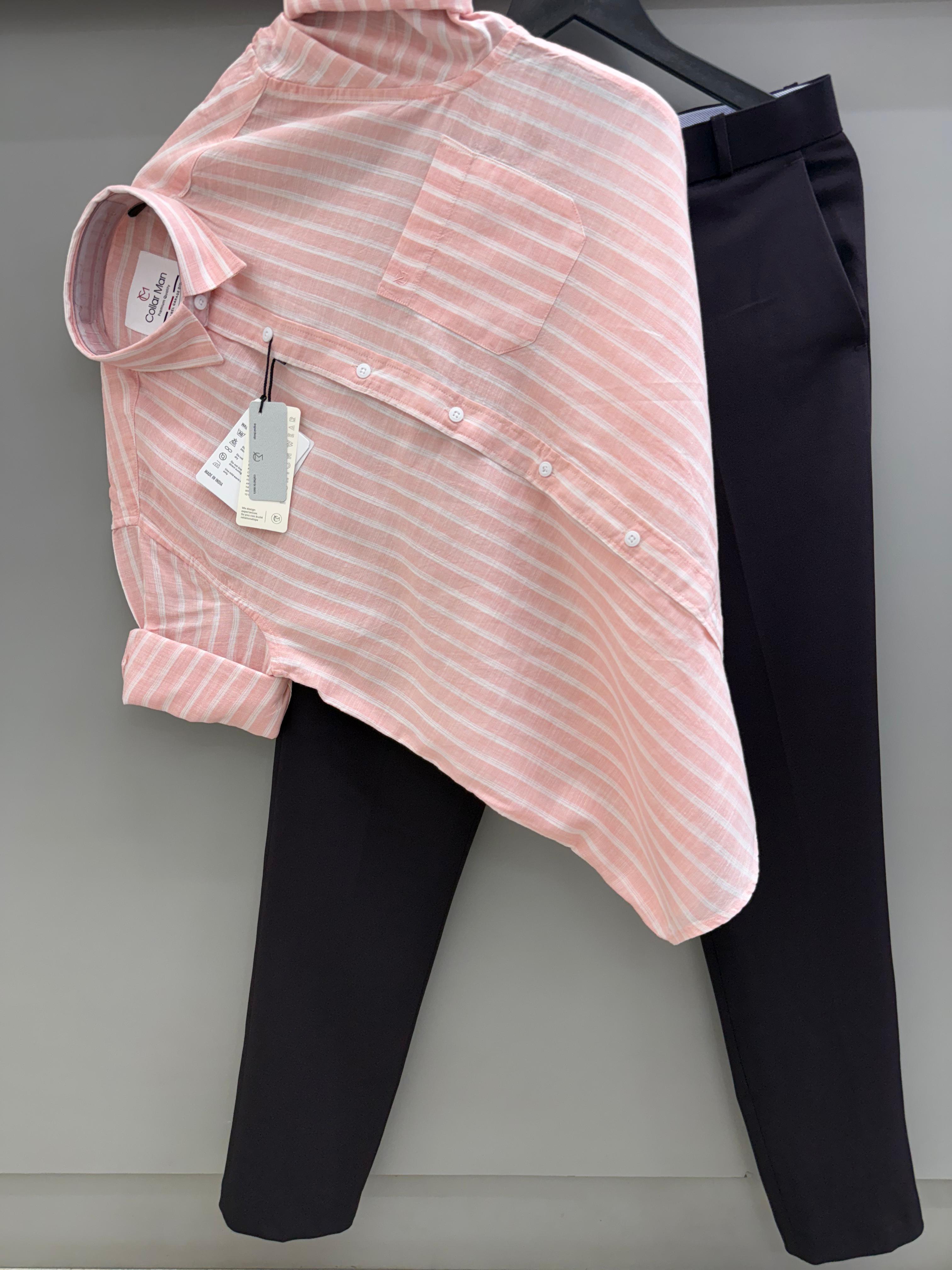 Linen strip shirt with pant