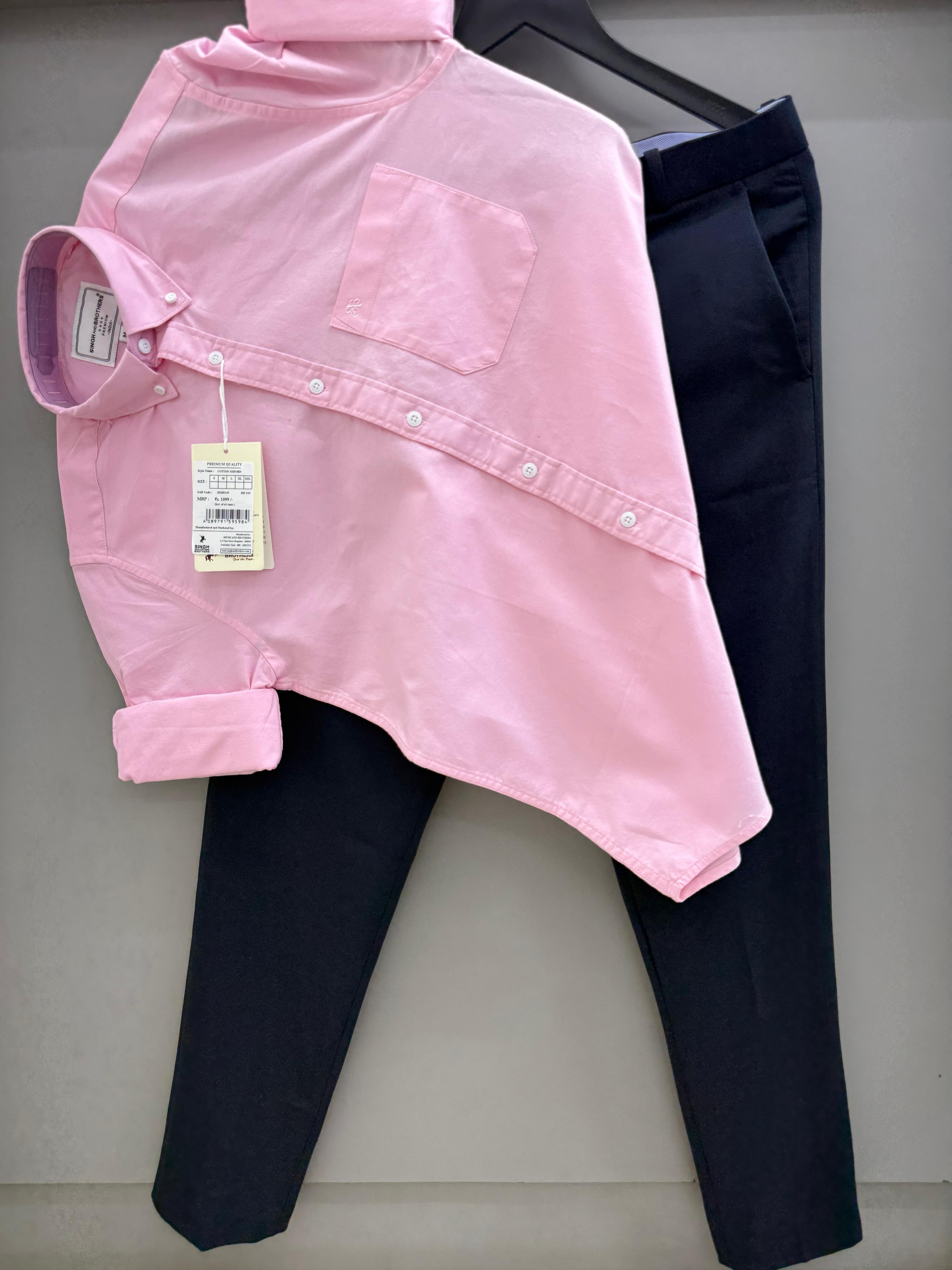Cotton oxford shirt with formal pant