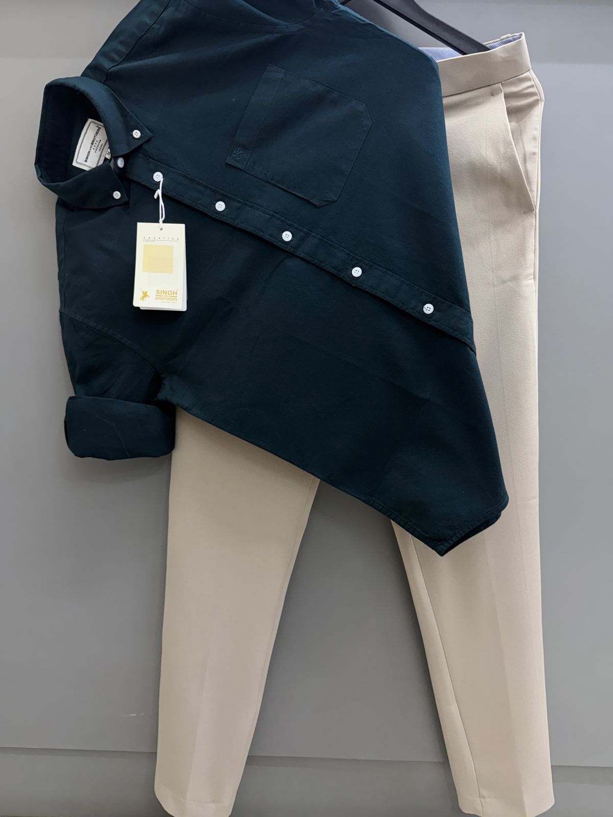 Cotton oxford shirt with formal pant