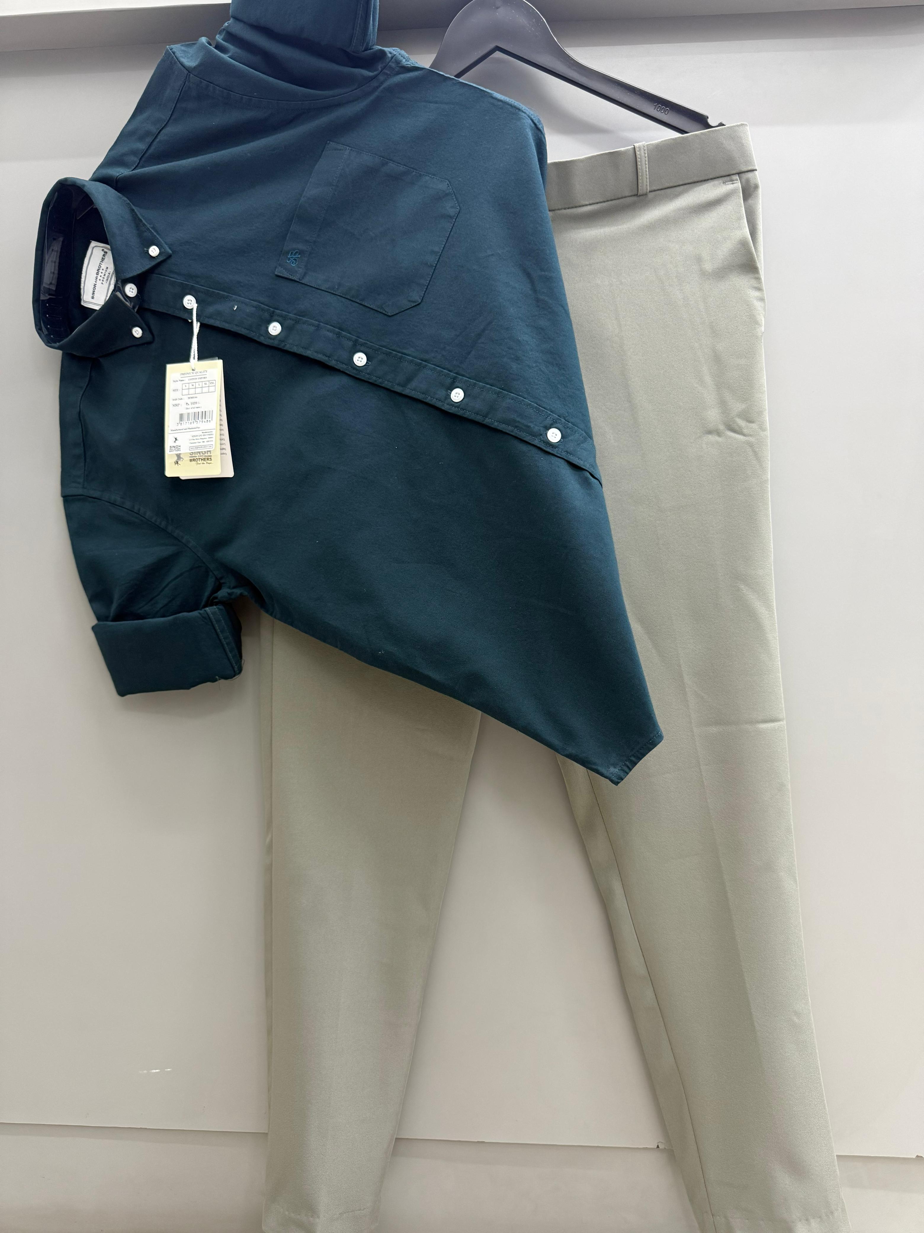 Cotton oxford shirt with formal pant