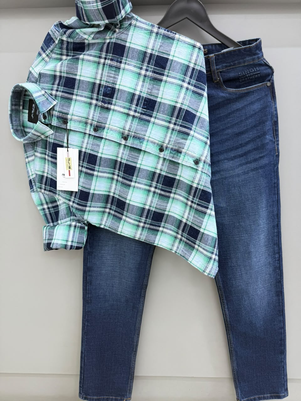 Indigo checks shirt with pant