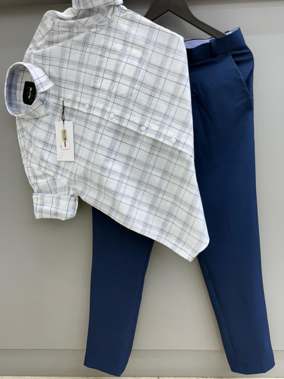Linen checks shirt with pant
