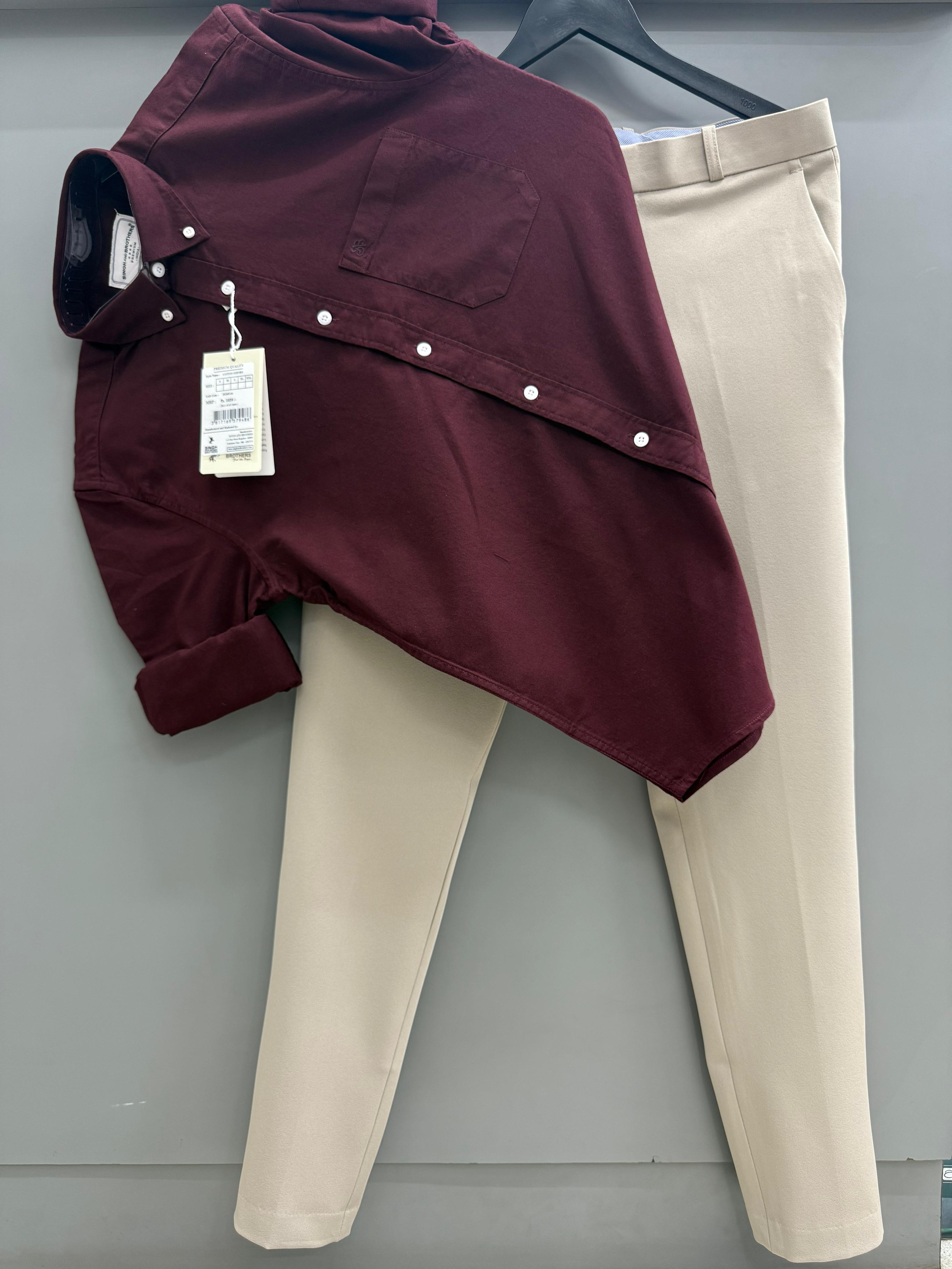 Cotton oxford shirt with formal pant
