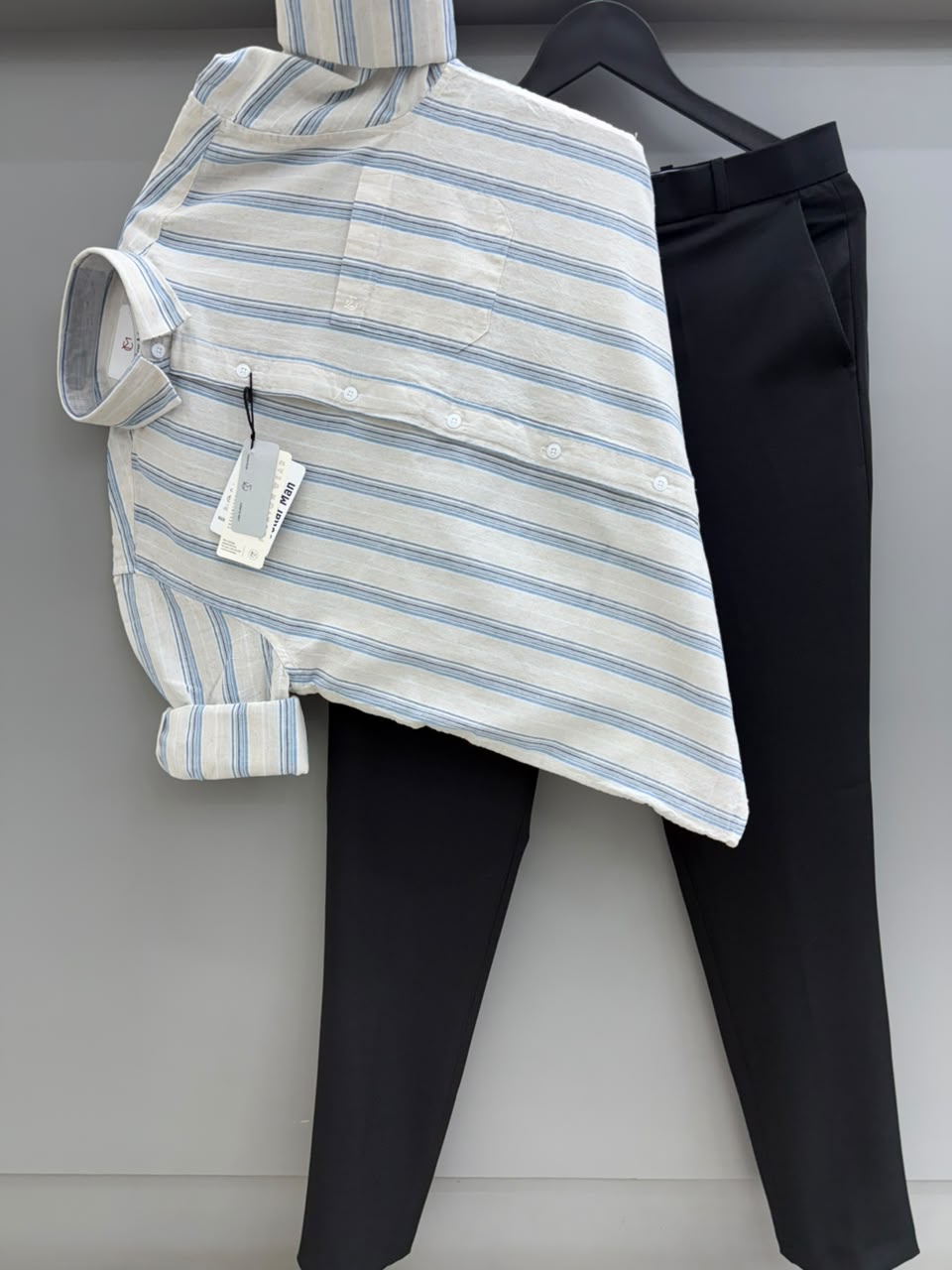 Linen strip shirt with pant