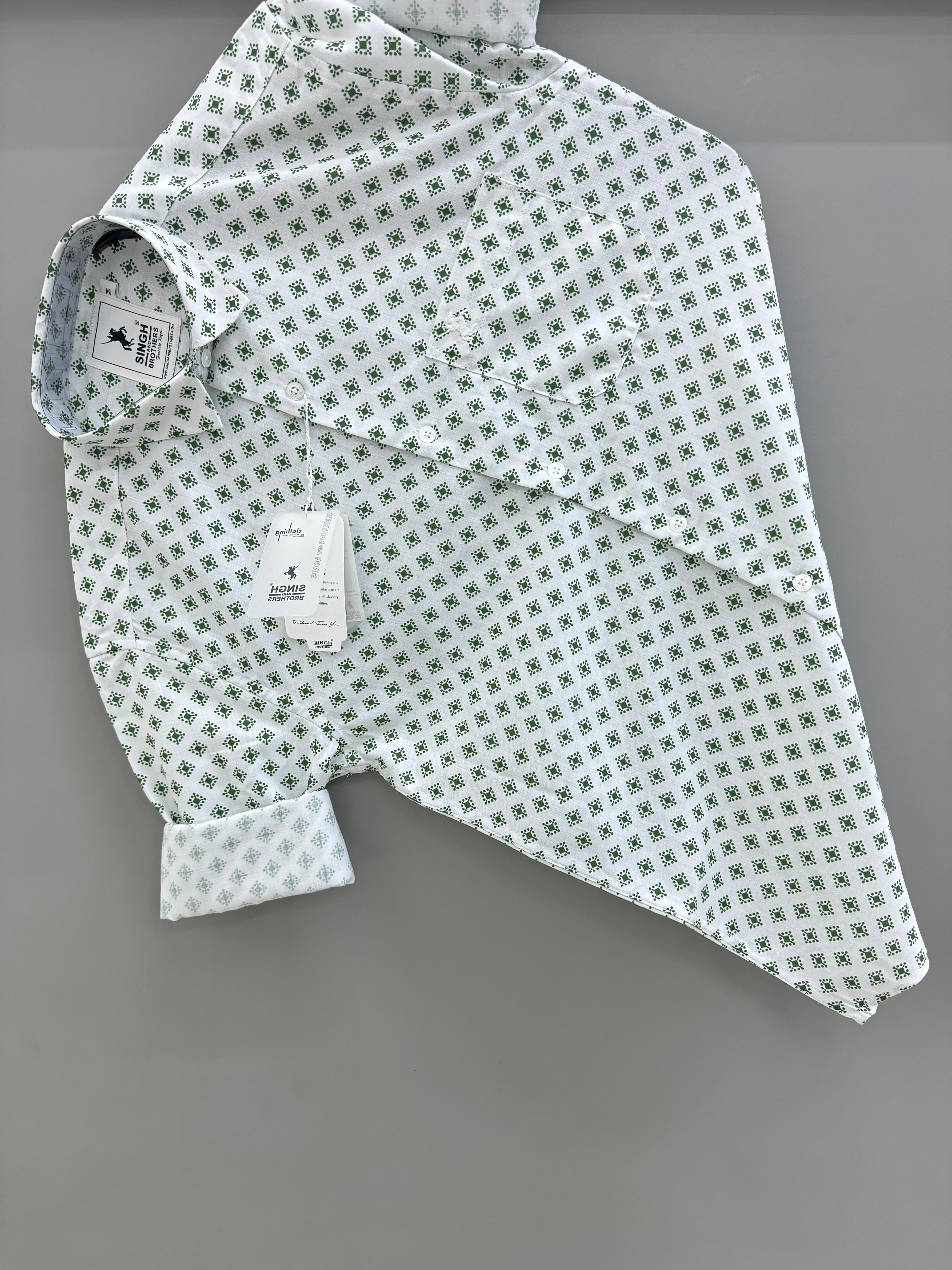 White Green Dot printed