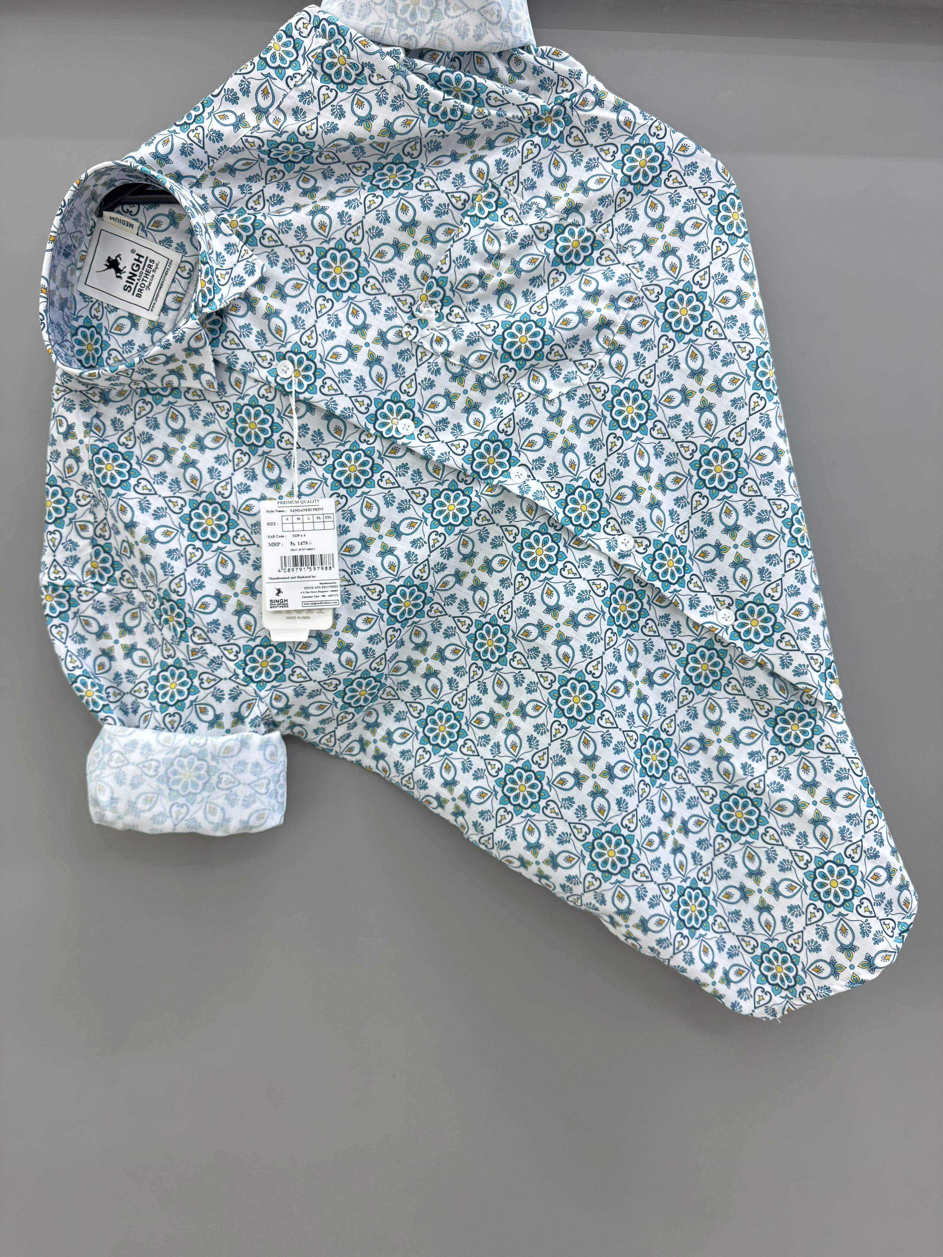 White Flower printed