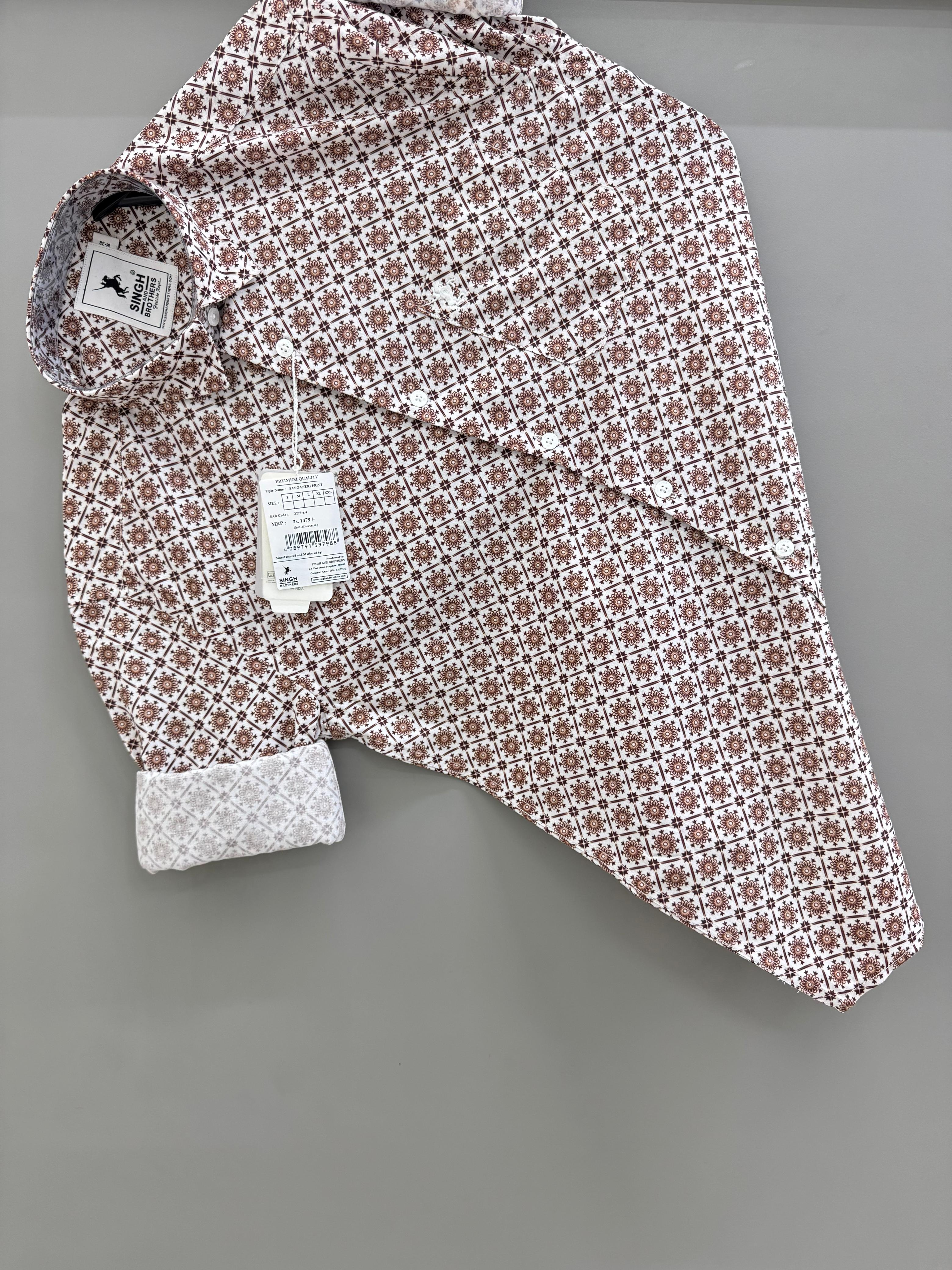 white maroon printed