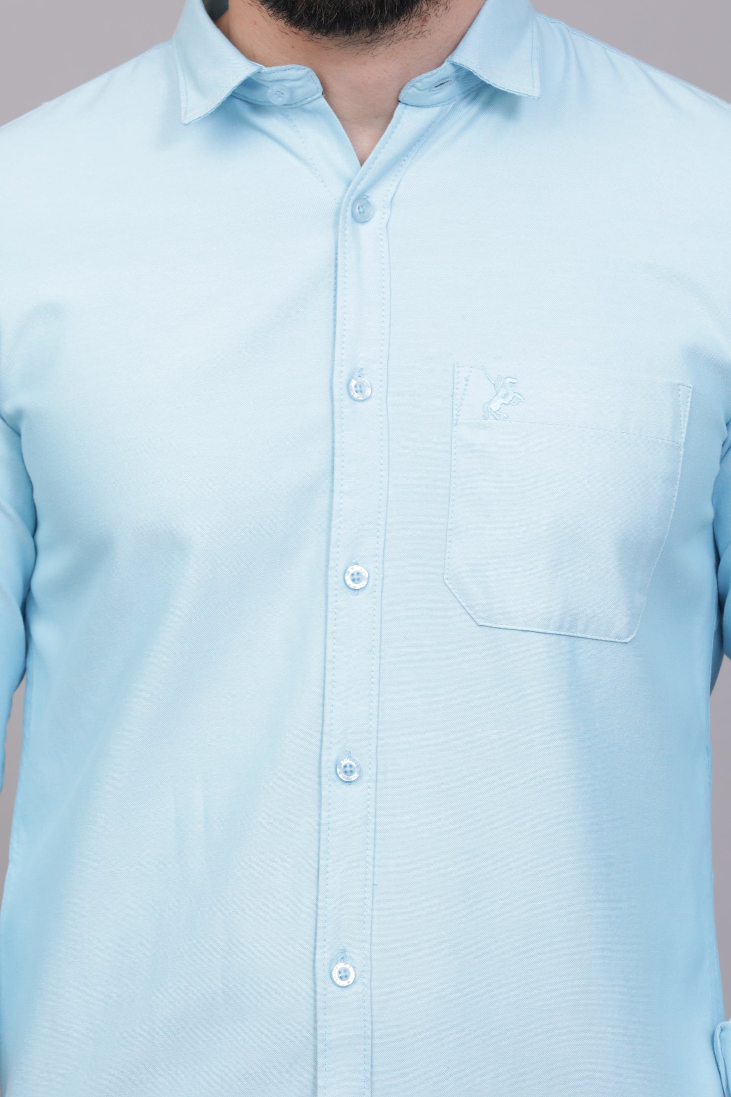 Ice Blue Plain Shirt