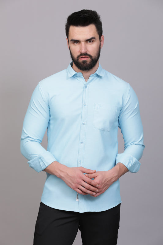 Ice Blue Plain Shirt