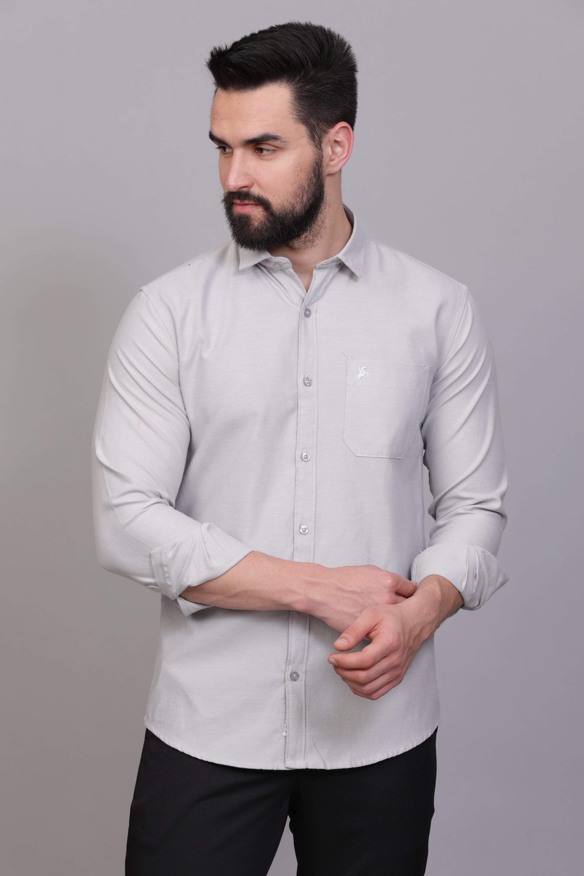 Light Grey Plain Shirt – singh and brothers