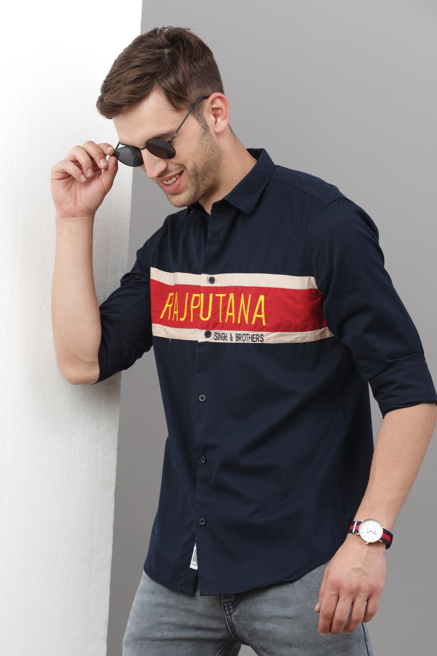 RS Plain Shirt  ( Navy Blue)