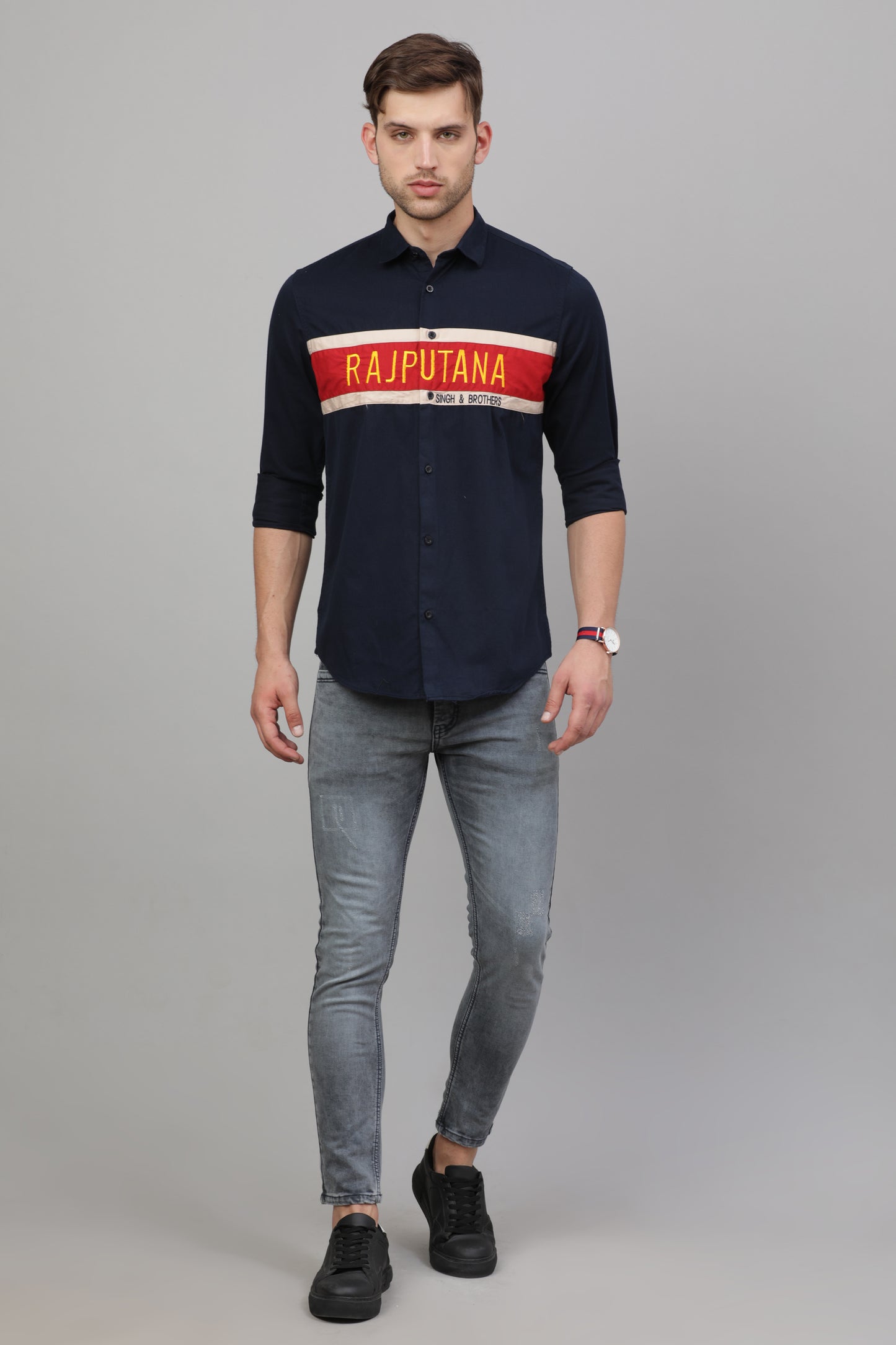 RS Plain Shirt  ( Navy Blue)