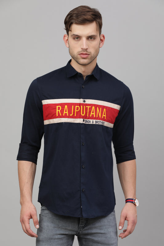RS Plain Shirt  ( Navy Blue)