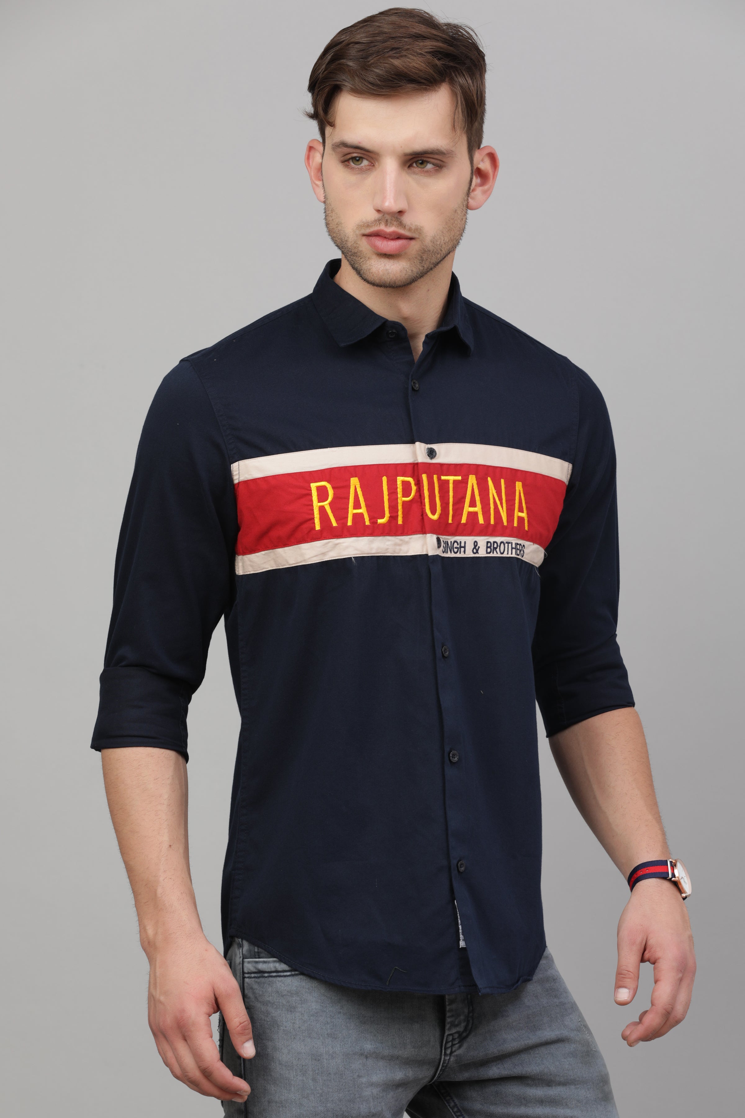 RS Plain Shirt  ( Navy Blue )