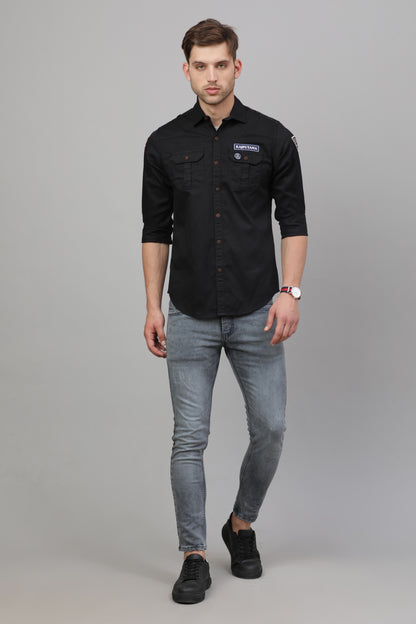 Double Pocket Shirt (Black)